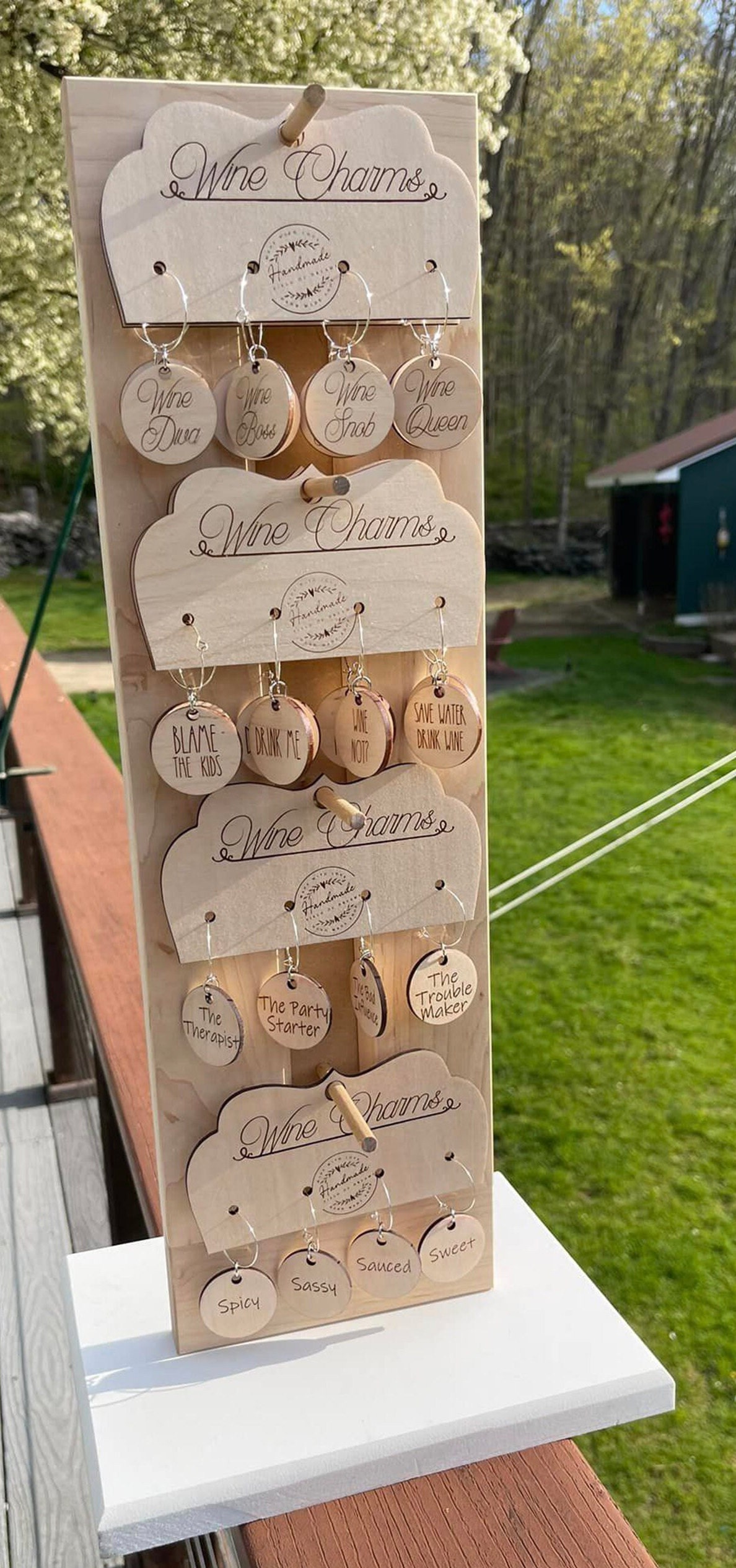 Wine Charm Holder Laser Cut File Wine Charm SVG Etsy