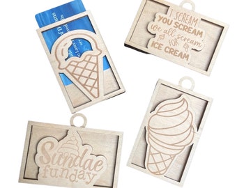Porte-cartes cadeau crème glacée SVG, support, porte-cartes cadeau SVG