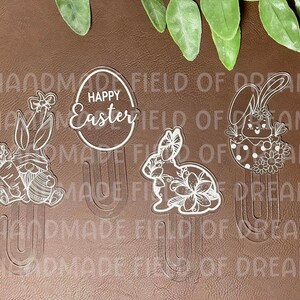 Ostern Lesezeichen, Papierklammer SVG, Kinder Lesezeichen, Laser cut Datei, Glowforge, Laser Cut Datei, Acryl SVG