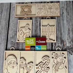 PACOTE 8 porta-cartões de presente SVG, porta-cartão de presente de Hanukkah, porta-cartão de presente de Natal, porta-cartão de presente SVG