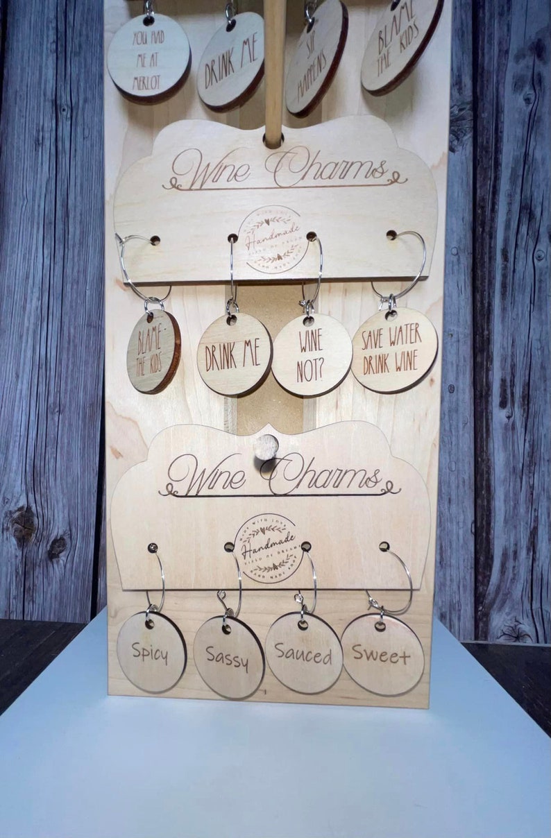 Wine Charm Holder Laser Cut File Wine Charm SVG Etsy