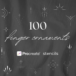 100 Finger Tattoo Stencils: Fine Line Ornaments for Procreate (Printable)