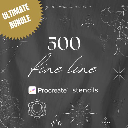 Ultimate Procreate Tattoo Stencils | Fine Line Tattoo Stencils | 500 Stencils For Tattoo Artist | Ready To Print Tattoo Stencils