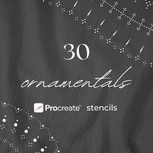 Pochoirs de tatouage Ultimate Procreate | Pochoirs de tatouage ornement ligne fine | 30 pochoirs spirituels | Pinceaux de tatouage ornementaux prêts à imprimer