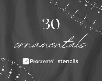Ultimate Procreate Tattoo Stencils | Fine Line Ornament Tattoo Stencils | 30 Spiritual Stencils | Ready To Print Ornamental Tattoo Brushes