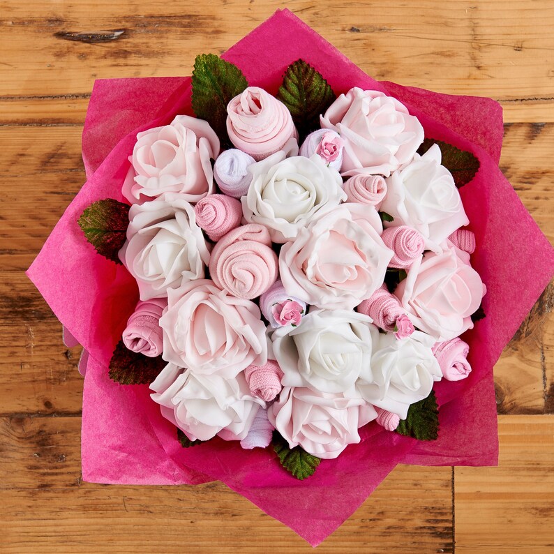 Small Pink Baby Clothes Bouquet Baby Shower Gift Newborn Etsy