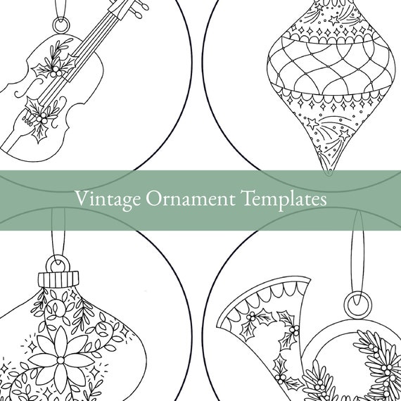 Christmas Embroidery Templates | Vintage Ornament Designs