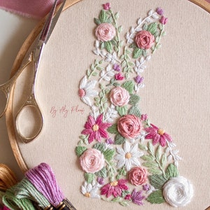 Bunny in Bloom, Easter Embroidery PDF Pattern image 6