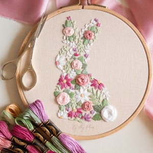 Bunny in Bloom, Easter Embroidery PDF Pattern image 10
