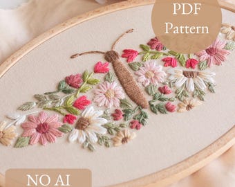 Butterfly Craft “Desert Wings”  Embroidery PDF Pattern, Digital Download