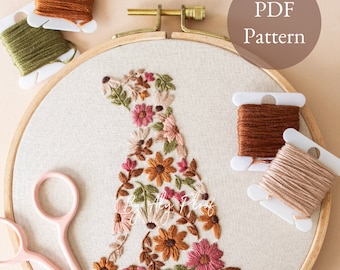 Dog Embroidery PDF Pattern | Petal Pup | Petal Pet Digital Design