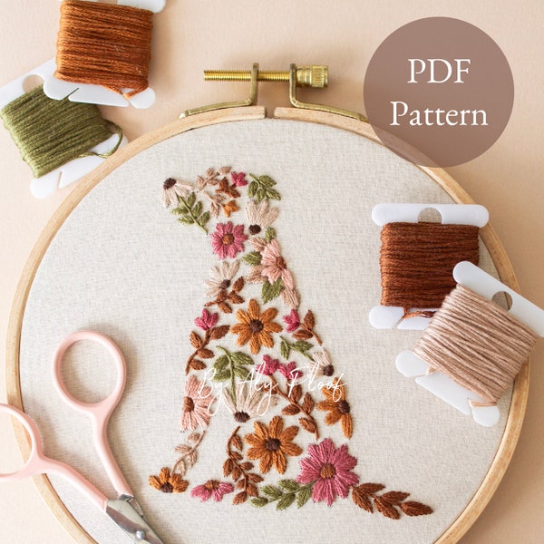 Dog Embroidery PDF Pattern | Petal Pup | Petal Pet Digital Design