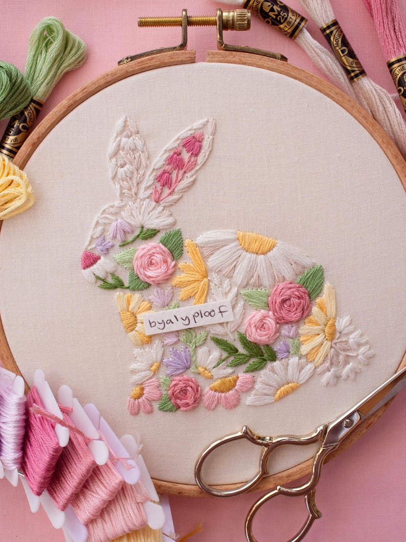 Rosey Ann Rabbit イースターバニーの刺繍 | Rosey Rabbit | PDFパターン - Etsy 日本