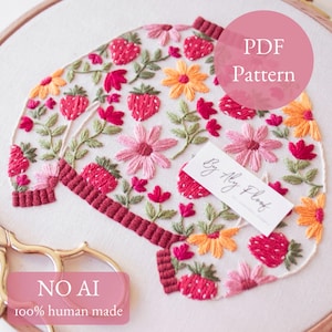 Pull fraise | Motif de broderie numérique PDF