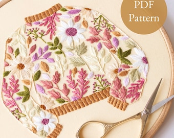 Fall Embroidery Pattern | Sunflower Sweater | Autumn Craft