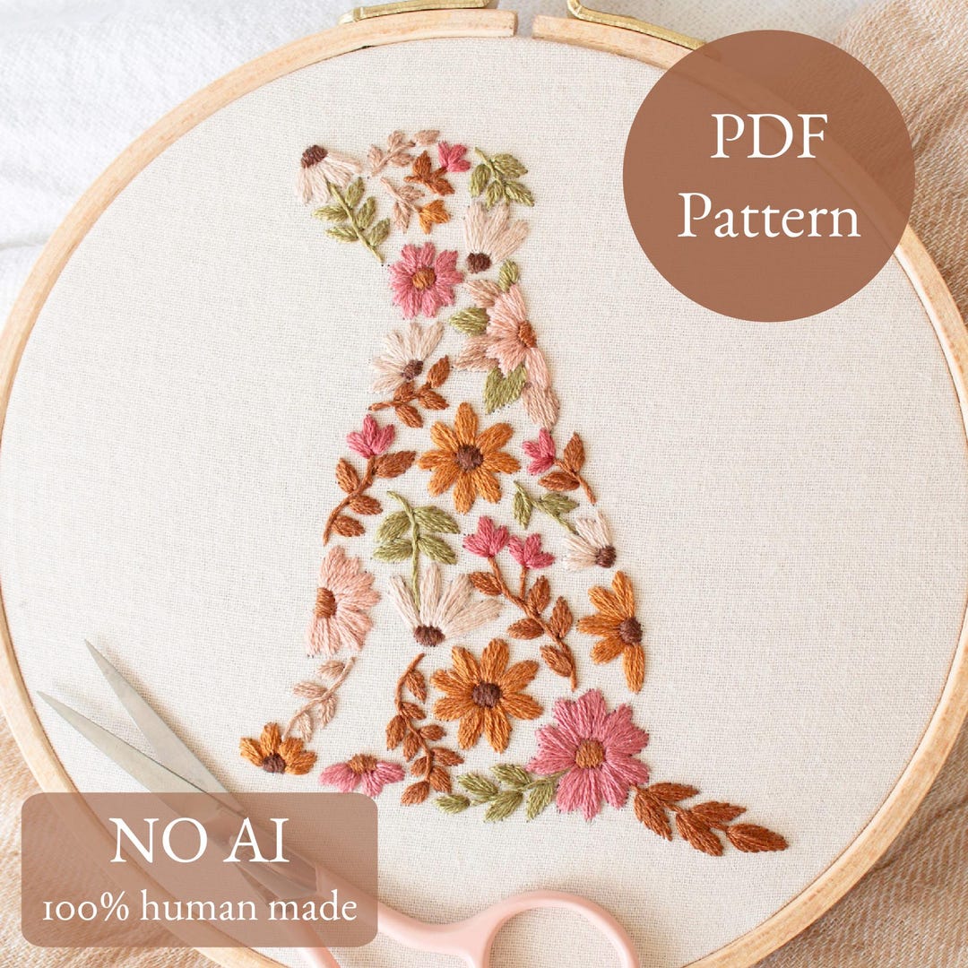 Dog Embroidery PDF Pattern | Petal Pup | Petal Pet Digital Design ...