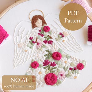 Florals and Feathers PDF Embroidery Pattern