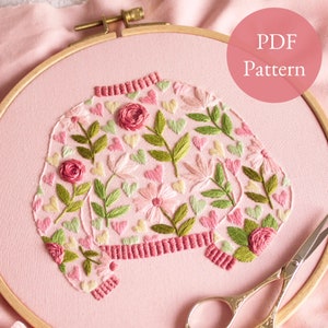 Valentines PDF Pattern | Sweetheart Sweater Embroidery Digital Download