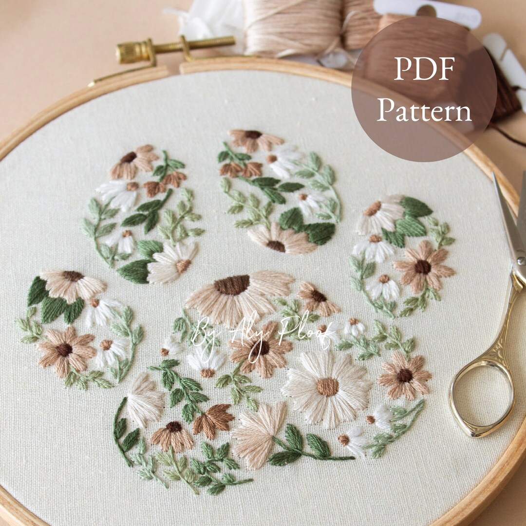 Animal Embroidery PDF Pattern Petal Paw Petal Pet Digital Design Etsy
