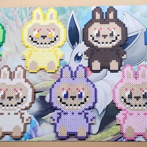 Labubu Cute Kawaii Furry Monsters Bedroom Wall Decoration Art Perler Beads Magnet Keychain Pixel Sprite