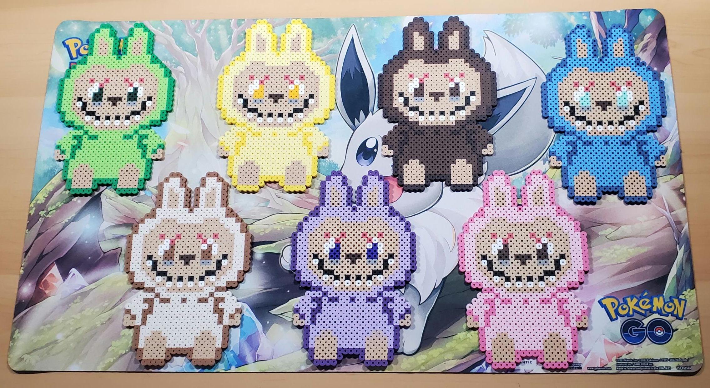 Labubu Cute Kawaii Furry Monsters Bedroom Wall Decoration Art Perler Beads Magnet Keychain Pixel Sprite
