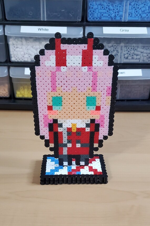 Darling in the Franxx 002 and Hiro Chibi Perler Bead Art - Etsy