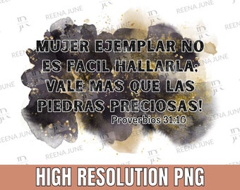 Verso Bíblico Para Mujer PNG, Archivo de Sublimación, Diseño de Camisa Española, Diseno en Español, Diseño de Camisa Religiosa, Diseno Cristianos, Cristian