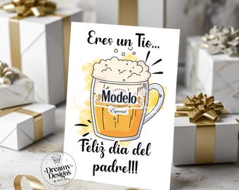 Feliz Dia del Padre Tarjeta de Regalo Para Esposo Y Novio, Valentine's Greeting Card In Spanish, Funny Cards, Regalos En Espanol, Gifts Idea