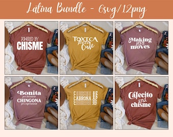 Latina Bundle Svg, Spanglish svg Bundle, Cafecito and Chisme svg file, Spanish Digital File, Svg en Espanol, Spanish Shirt Svg, Toxica Svg