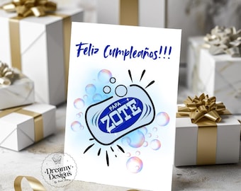 Feliz Cumpleaños Papa Zote Card: Funny Spanish Birthday Gift