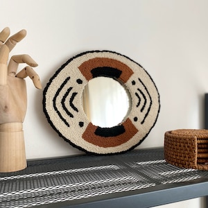 Handmade Tufted Mirror: Ethnic Wall Decor (22x26 cm)