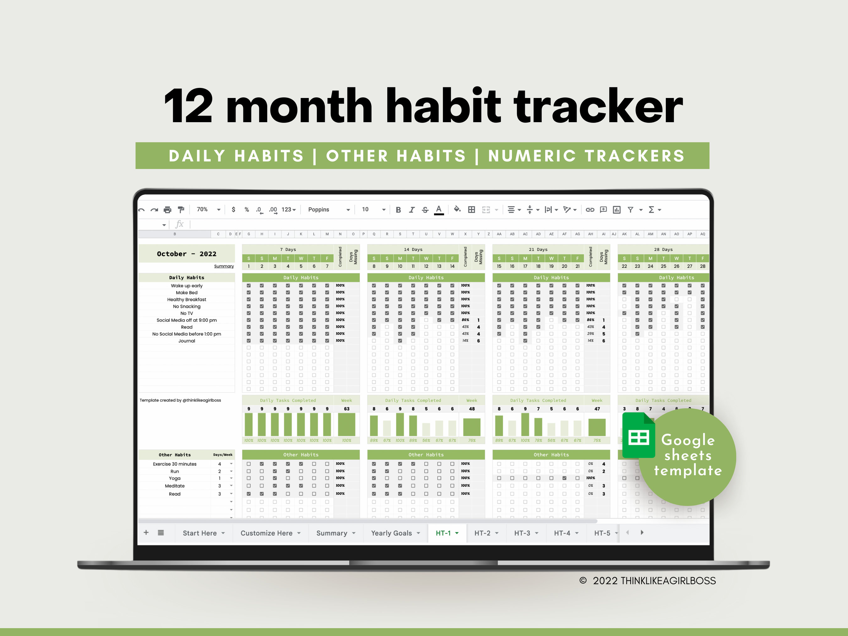 Goal Setting Planner 2022 | GOAL & HABIT Tracker with QUOTES