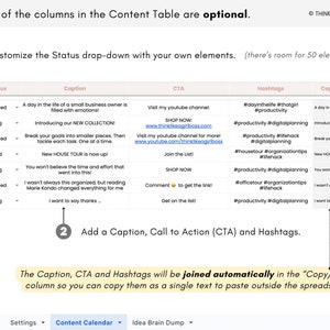 Social Media Content Calendar Marketing Planner Simple Content Calendar Template Social Media Marketing Planner Google Sheets Spreadsheet image 4