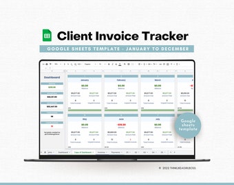 Invoice Tracker Spreadsheet - Invoice Manager - Google Sheets Template - Client Payments Tracker - Client Invoice Manager - Business