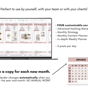 Instagram Content Planner Google Sheets, Instagram Content Calendar, Instagram Marketing Planner, Editable and Customizable, Instant access image 9