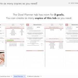 Digital Goal Planner, Google Sheets Template, Goal Tracker Spreadsheet Productivity Planner Undated Goal Setting Planner zdjęcie 6