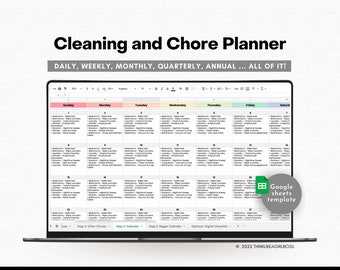 Cleaning Checklist Spreadsheet Template Google Sheets (INSTANT DOWNLOAD ...