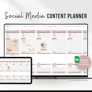 Social Media Content Calendar: Google Sheets Planner (Digital Download)