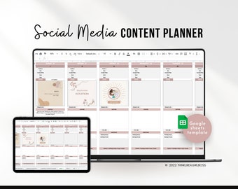 Social Media Content Calendar: Google Sheets Planner (Digital Download)