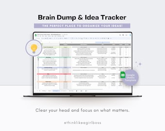 Brain Dump Idea Tracker: Productivity Google Sheets Template