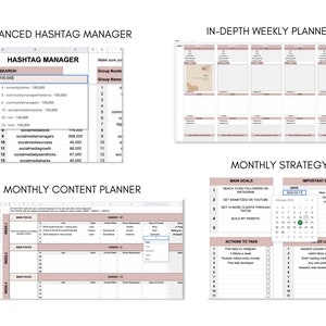 Instagram Content Planner Google Sheets, Instagram Content Calendar, Instagram Marketing Planner, Editable and Customizable, Instant access image 8