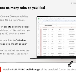 Social Media Content Calendar Marketing Planner Simple Content Calendar Template Social Media Marketing Planner Google Sheets Spreadsheet image 9