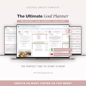 Strumento digitale per la pianificazione degli obiettivi: modello Google Sheets (senza data)