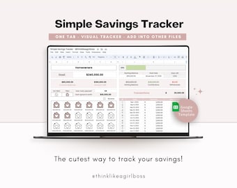 Savings Goal Tracker: Personal Finance Google Sheets (Digital Download)