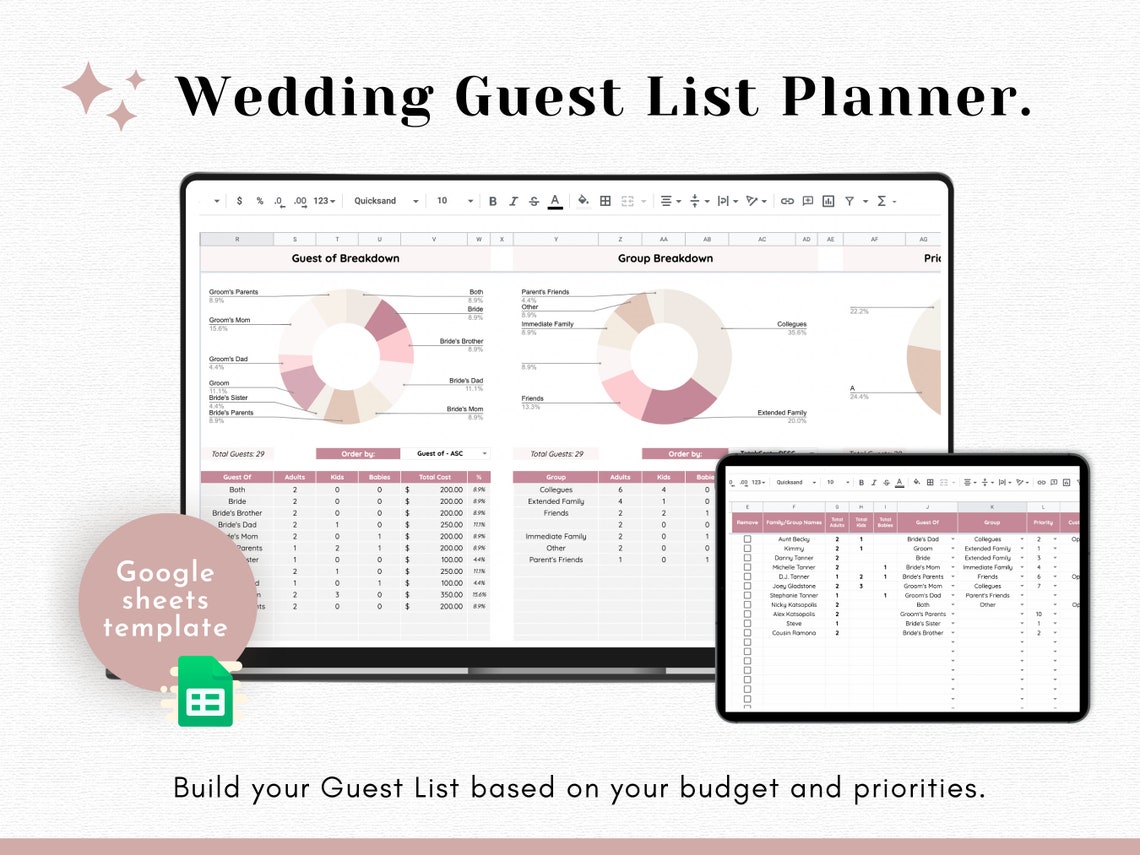 Image 1 for Guest List Template Google Sheets