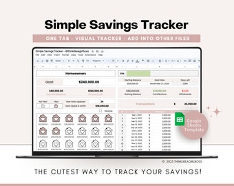 Savings Tracker Template Money Savings Challenge Tracker Cash Savings Goal Tracker Personal Finance Planner Google Sheets Spreadsheet