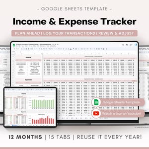 12-monatige undatierte Google Sheets Tabelle Vorlage