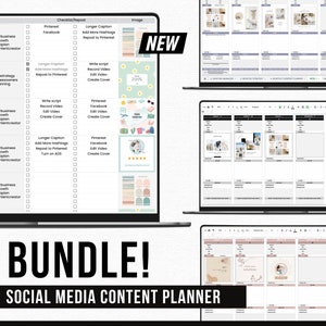 Social Media Content Planner Google Sheets Bundle (Editable)