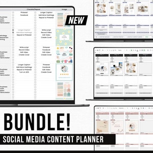 Content Planner Google Sheets, Social Media Content Calendar, Social Media Marketing Planner, Bundle, Editable, Customizable, Instant access