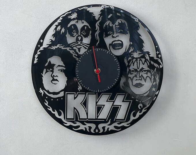 Kiss Band Vinyl Record Wall Clock